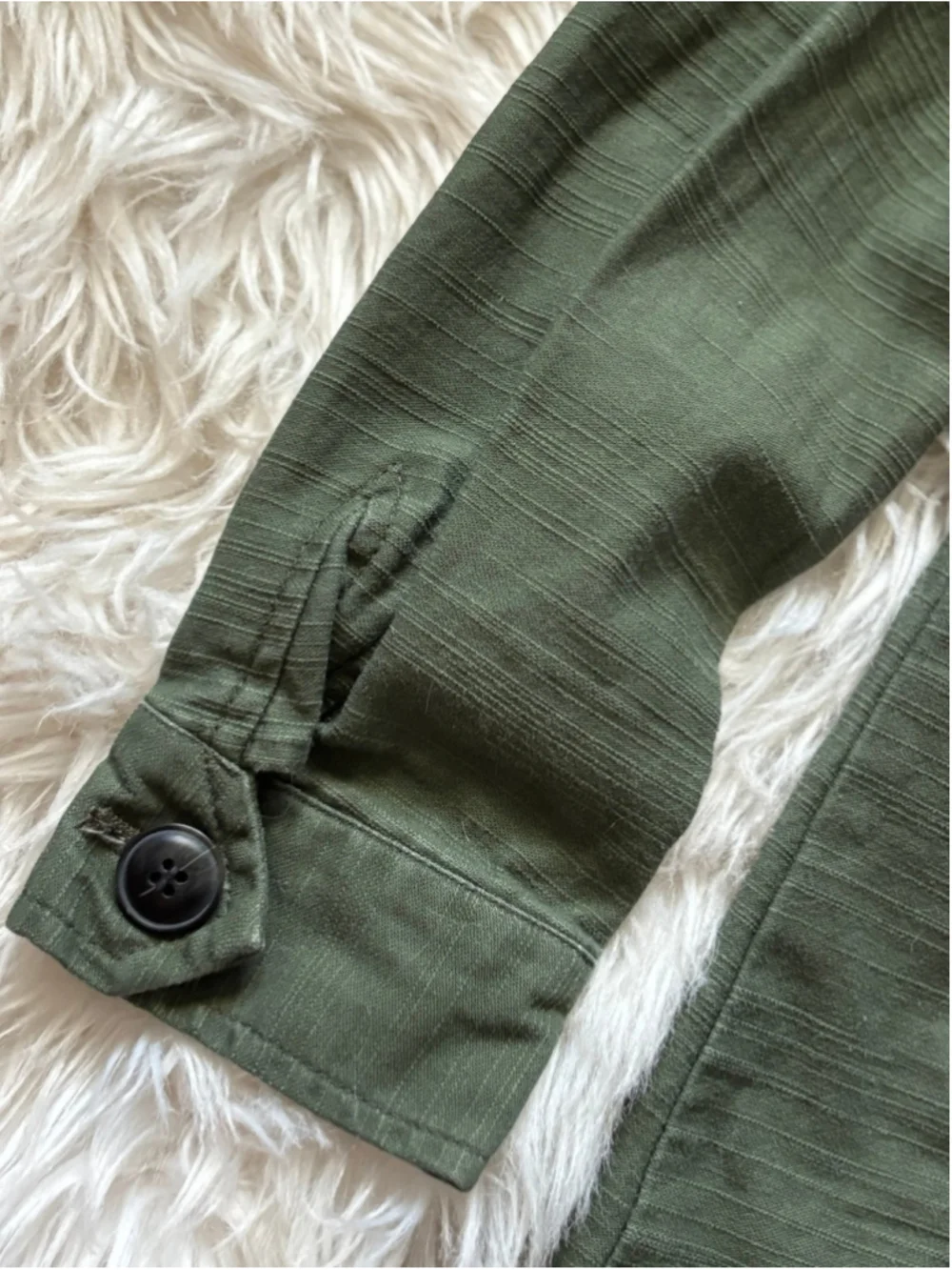 Christopher & Banks Army Green Embroidered Flowers Button Up Jacket Size small